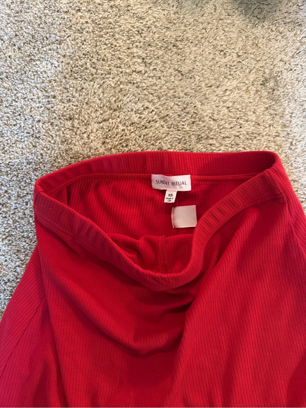 Red Ribbed Mini Skort - Sunday Ritual - Picture 2 of 3